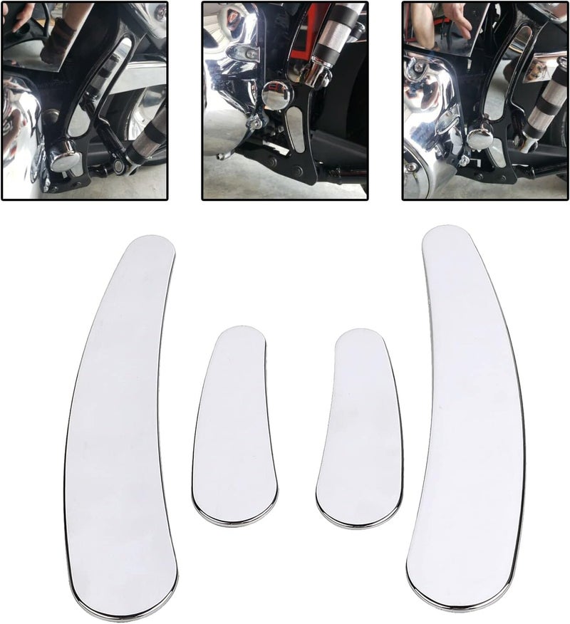 YDLMT 4 Pcs Chrome Motorcycle Curved Swingarm Frame Insert Set Compatible with 1984-2007 Harley Heritage Softail Springer Fatboy FLST FXSTC - Image 4